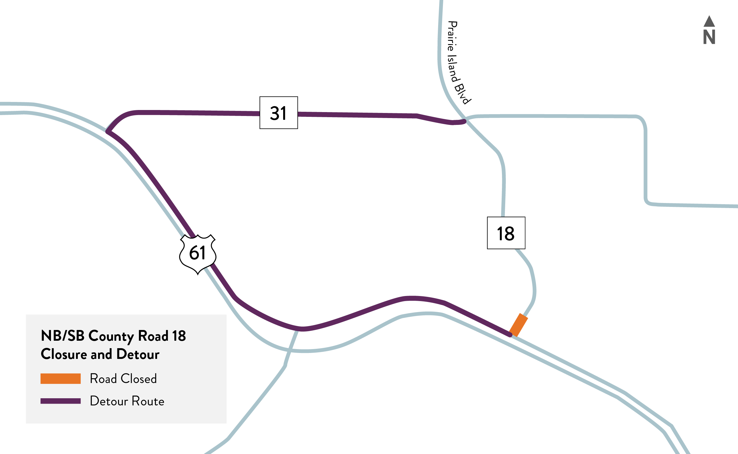 Phase 1 detour route